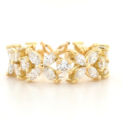 Myla- Butterfly Round and marquise eternity band