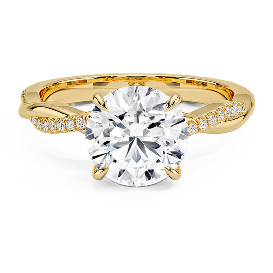 Round Cut Diamond Twisted Pave Band Ring - Prime & Pure