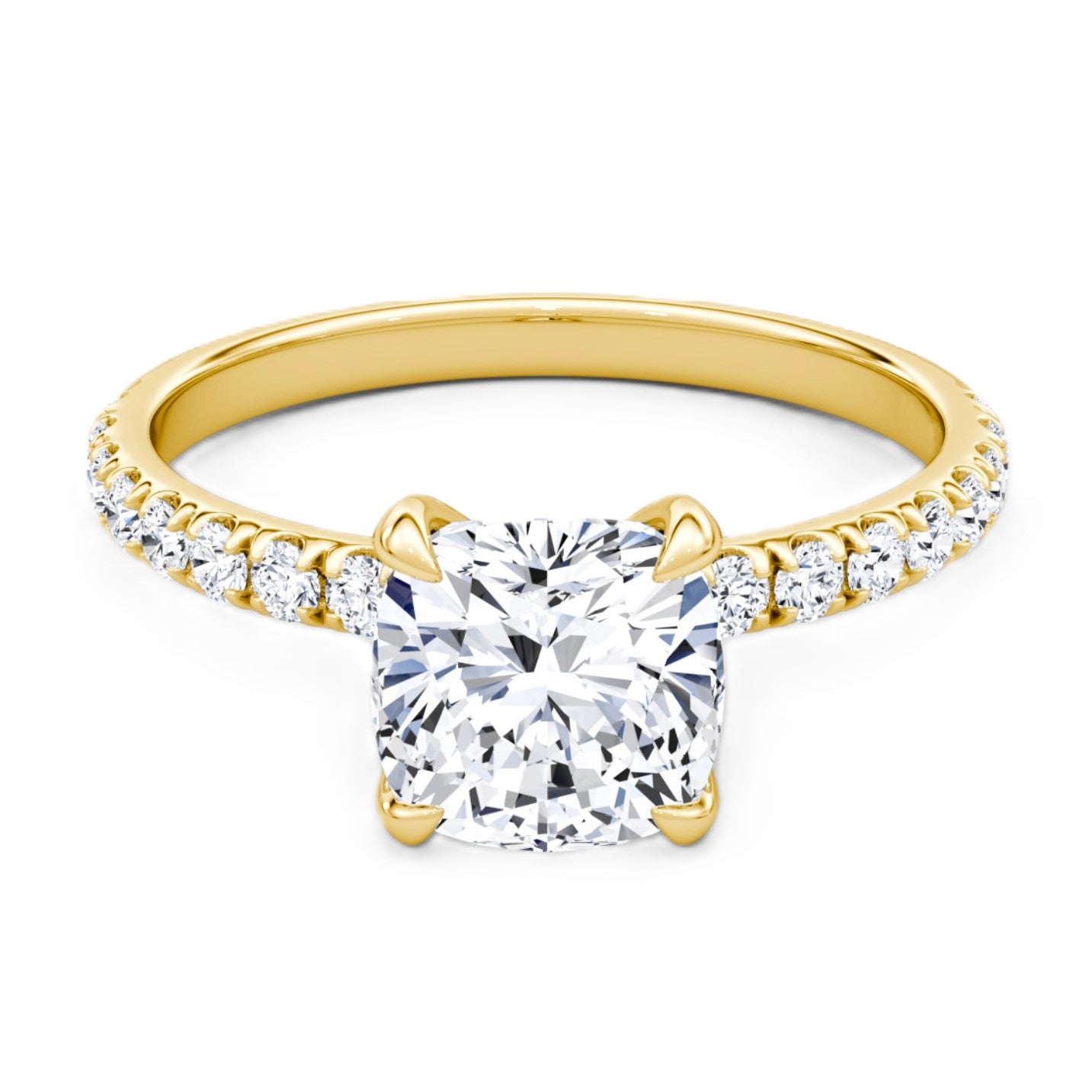 Cushion Cut Diamond Pave Band Ring - Prime & Pure