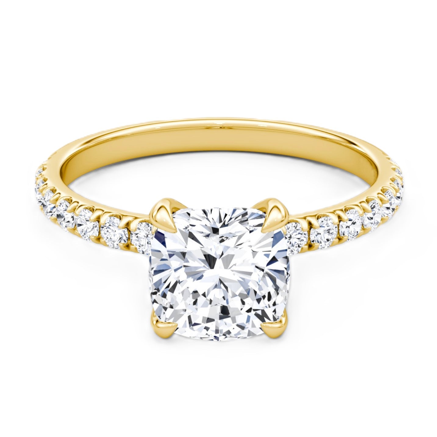 Cushion Cut Diamond Pave Band Ring