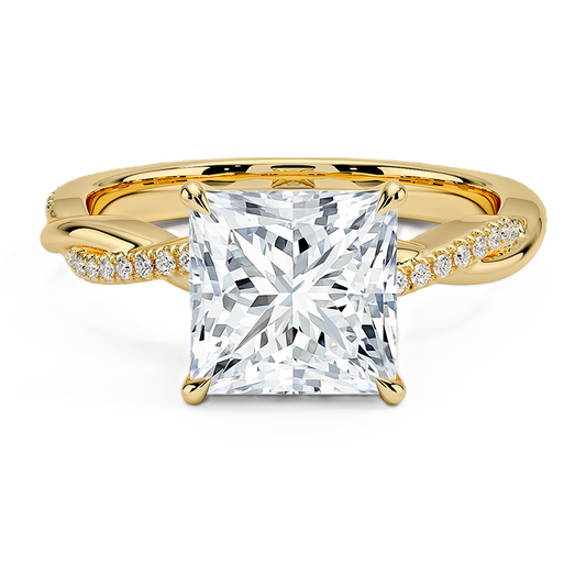 Princess Cut Diamond Twisted Pave Band Ring - Prime & Pure