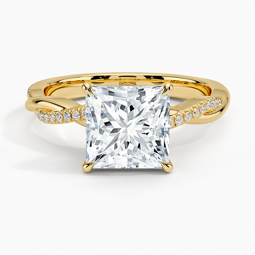 Princess cut twisted band engagement ring discount