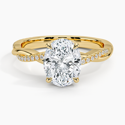 Oval Cut Diamond Twisted Pave Band Ring - Prime & Pure