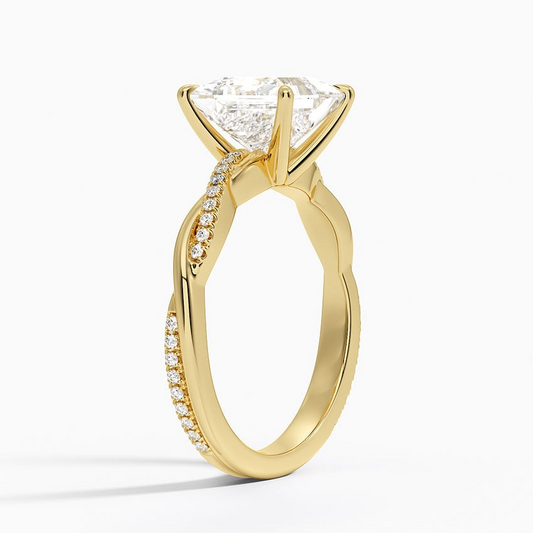 Princess Cut Diamond Twisted Pave Band Ring - Prime & Pure