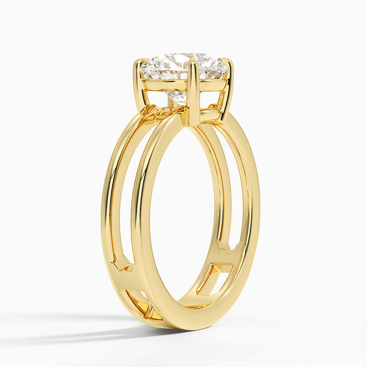 Round Cut Diamond Double Band Solitaire Ring - Prime & Pure