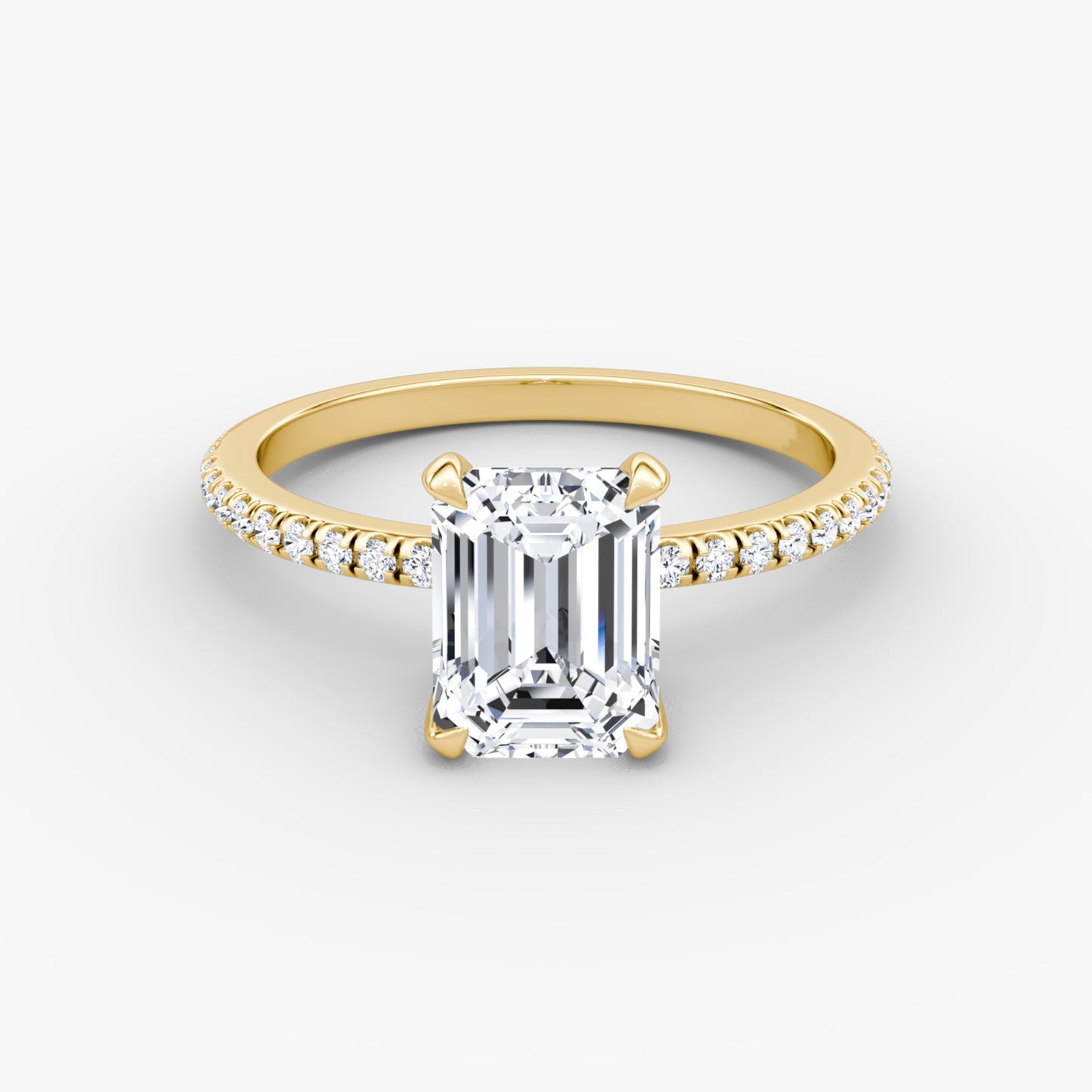 Emerald Cut Diamond Pave Band Ring - Prime & Pure