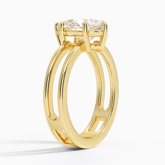 Pear Cut Diamond Double Band Solitaire Ring - Prime & Pure