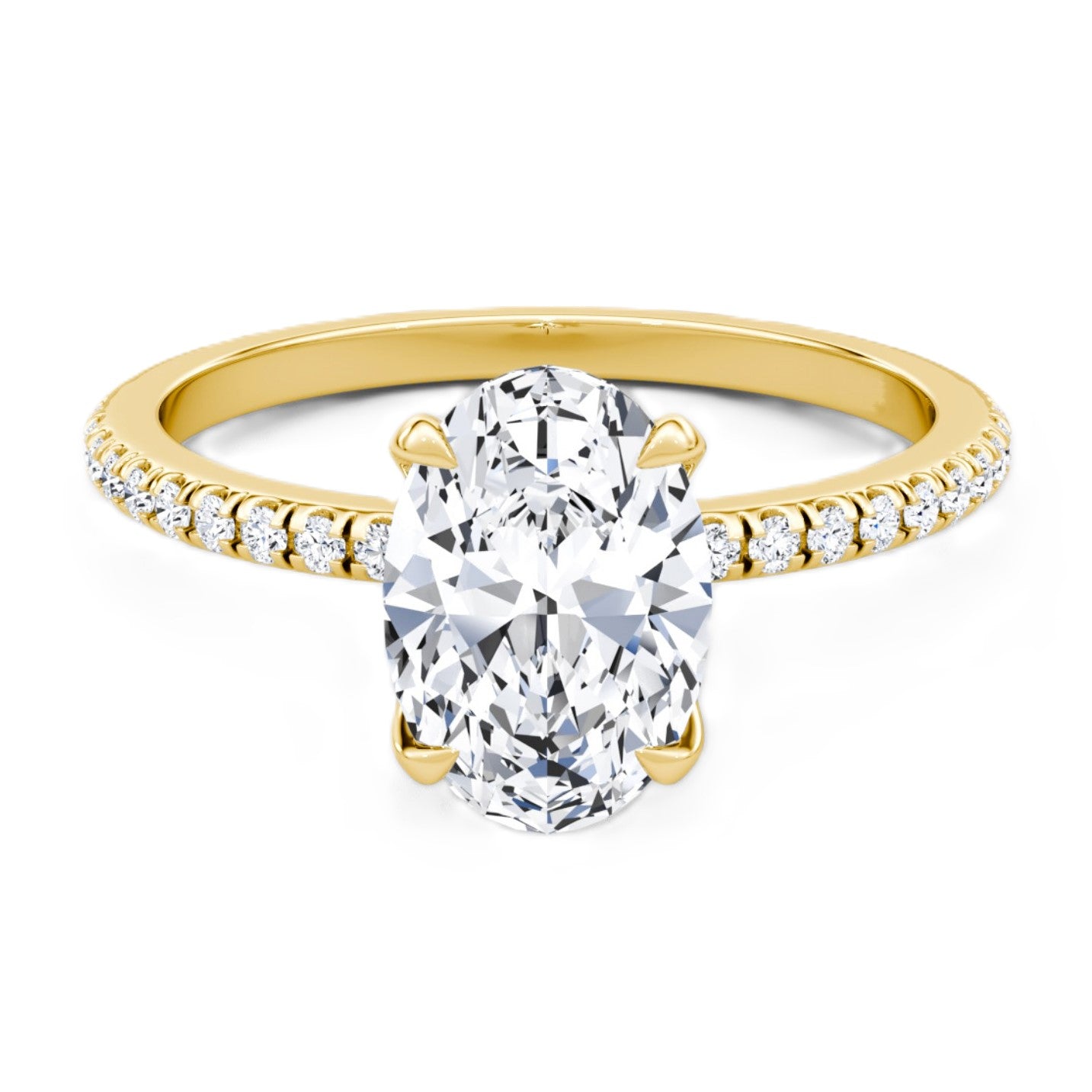 Oval Cut Diamond Pave Band Ring - Prime & Pure