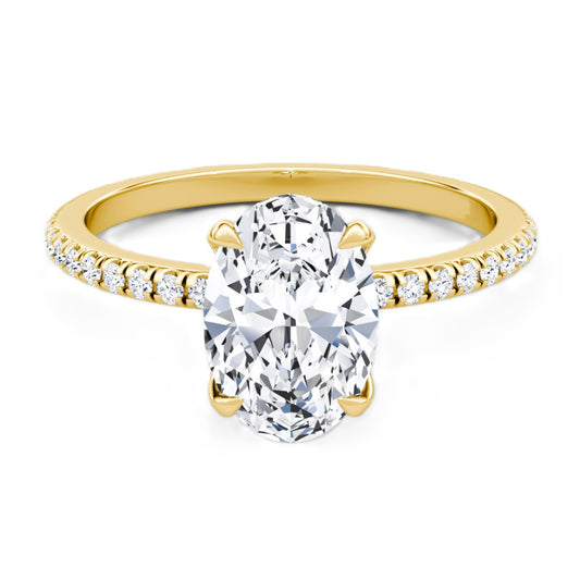 Oval Cut Diamond Pave Band Ring - Prime & Pure