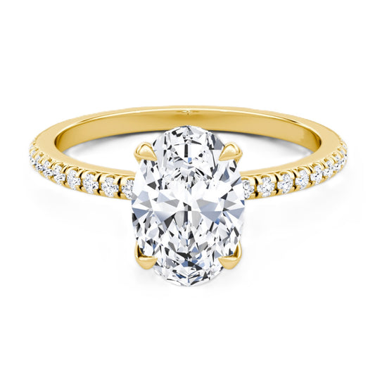 Oval Cut Diamond Pave Band Ring