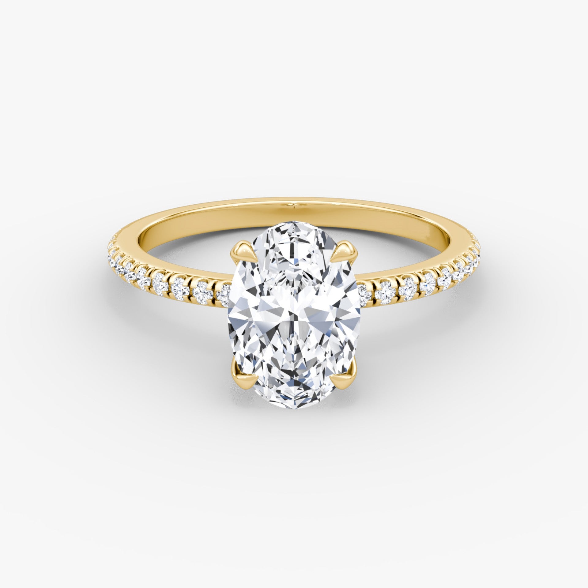 Oval Cut Diamond Pave Band Ring - Prime & Pure