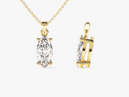 Marquise Cut Diamond Solitaire Pendant - Prime & Pure