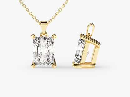 Radiant Cut Diamond Solitaire Pendant - Prime & Pure