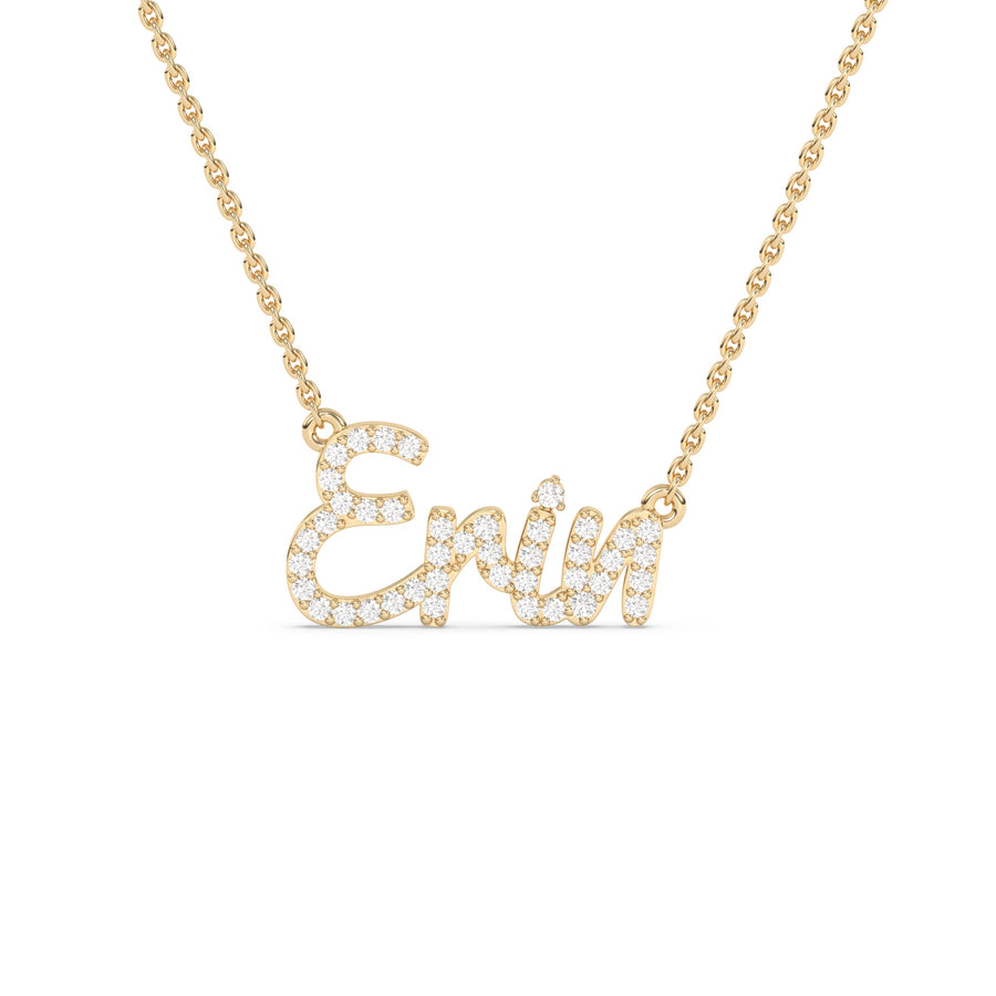 18k Gold Diamonds Name Necklace - Prime & Pure