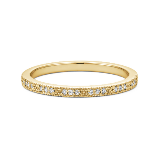 Diamond Pavé Milgrain Wedding Ring - Prime & Pure