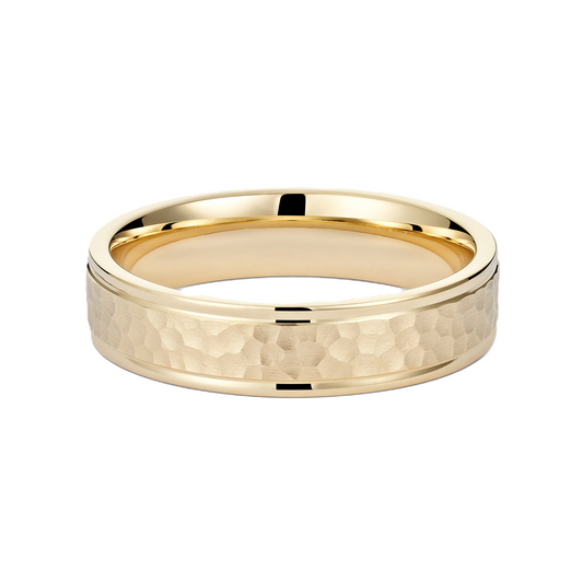 Elina - Brushed Hammered Wedding Ring - Prime & Pure