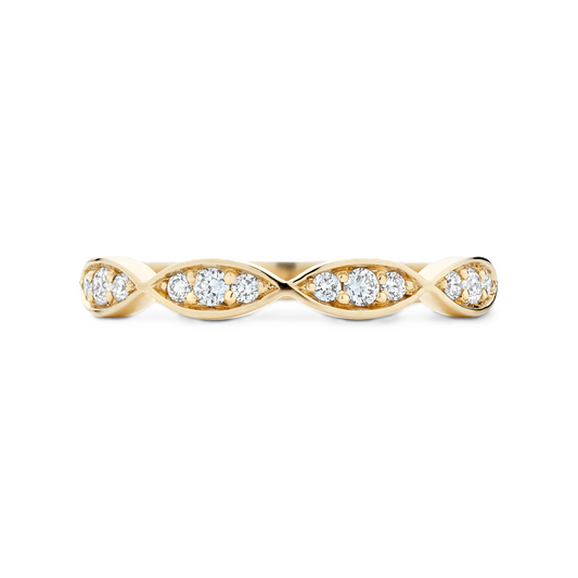 Scalloped Round Diamond Wedding Ring - Prime & Pure