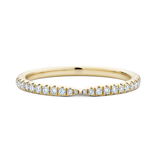 Tapered Centre Diamond Pavé Wedding Ring - Prime & Pure