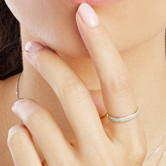 Micropavé Diamond Wedding Ring - Prime & Pure