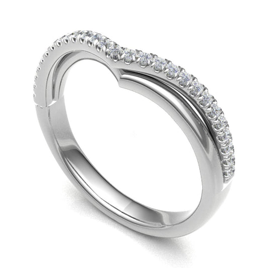 Double V Half Set Diamond Wedding Band - Prime & Pure