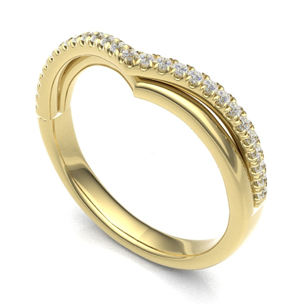 Double V Half Set Diamond Wedding Band - Prime & Pure