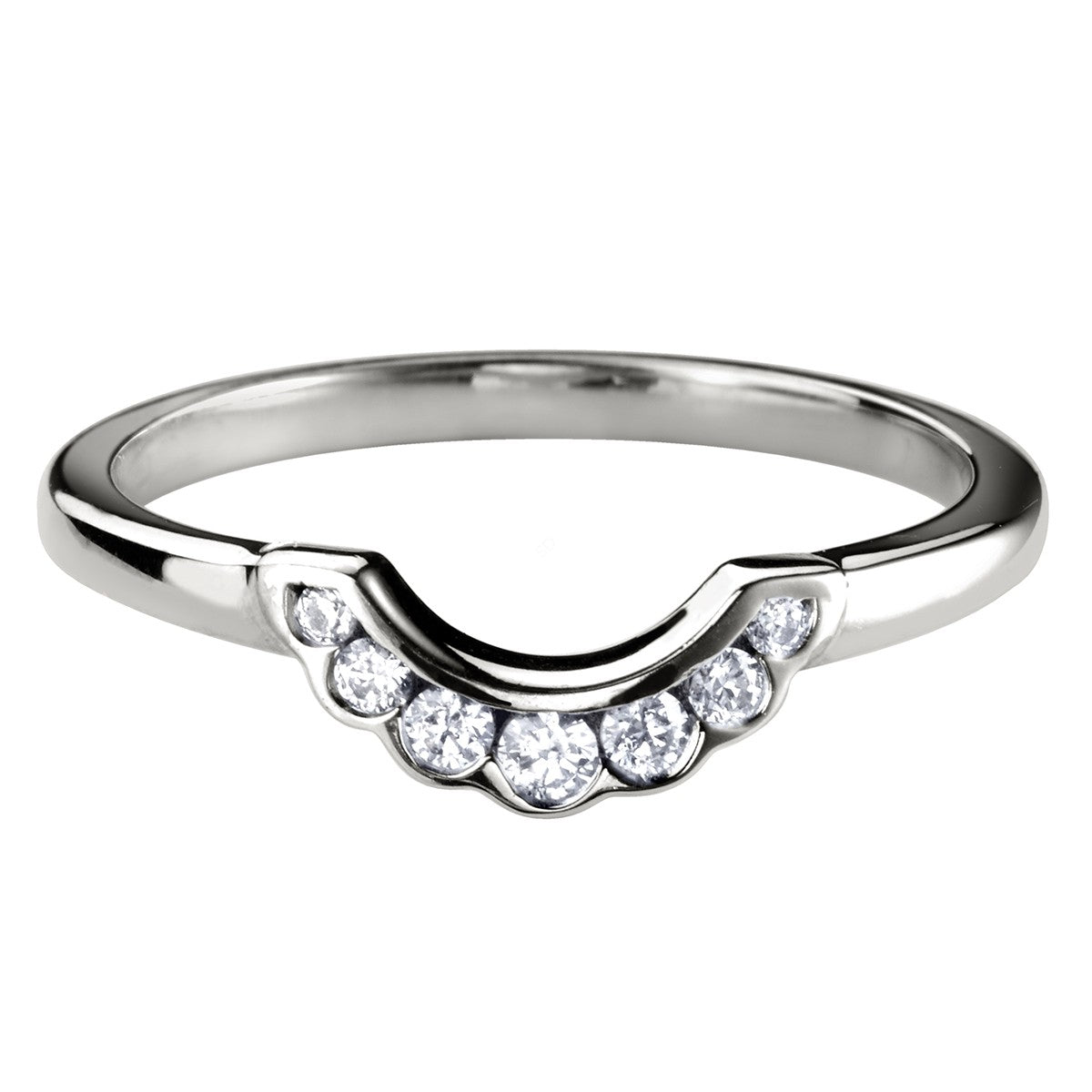 Round Curved Round cut Diamond Band Ring - Prime & Pure