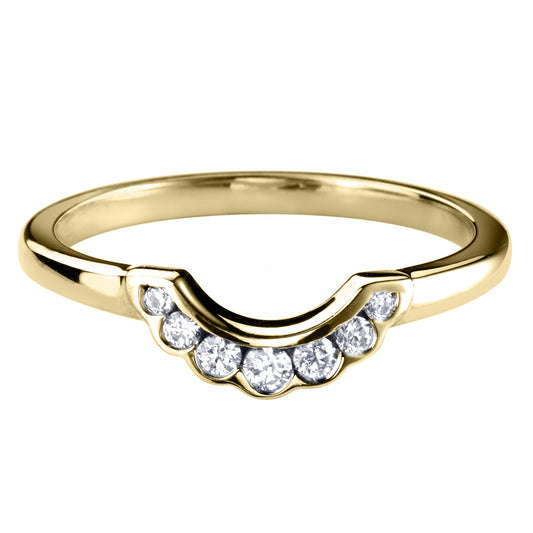 Round Curved Round cut Diamond Band Ring - Prime & Pure