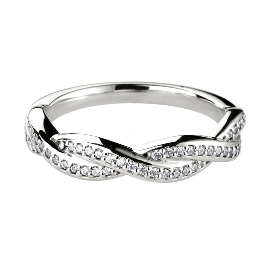 Infinity Crossover Round cut Diamond Band Ring - Prime & Pure