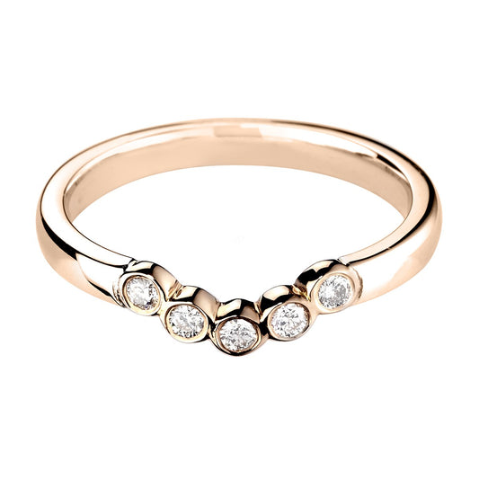 Bezel Set 5 Diamonds Band Ring - Prime & Pure