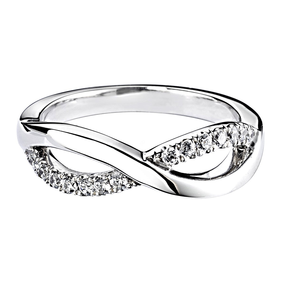 Wide Crossover Diamond Band Eternity Ring - Prime & Pure
