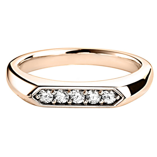 Diamond Shape Top Round cut Diamond Band Ring - Prime & Pure