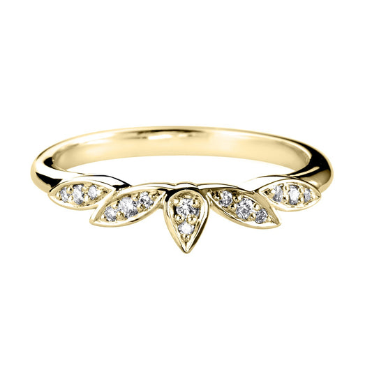 Leaves Style Round cut Diamond Band Ring - Prime & Pure