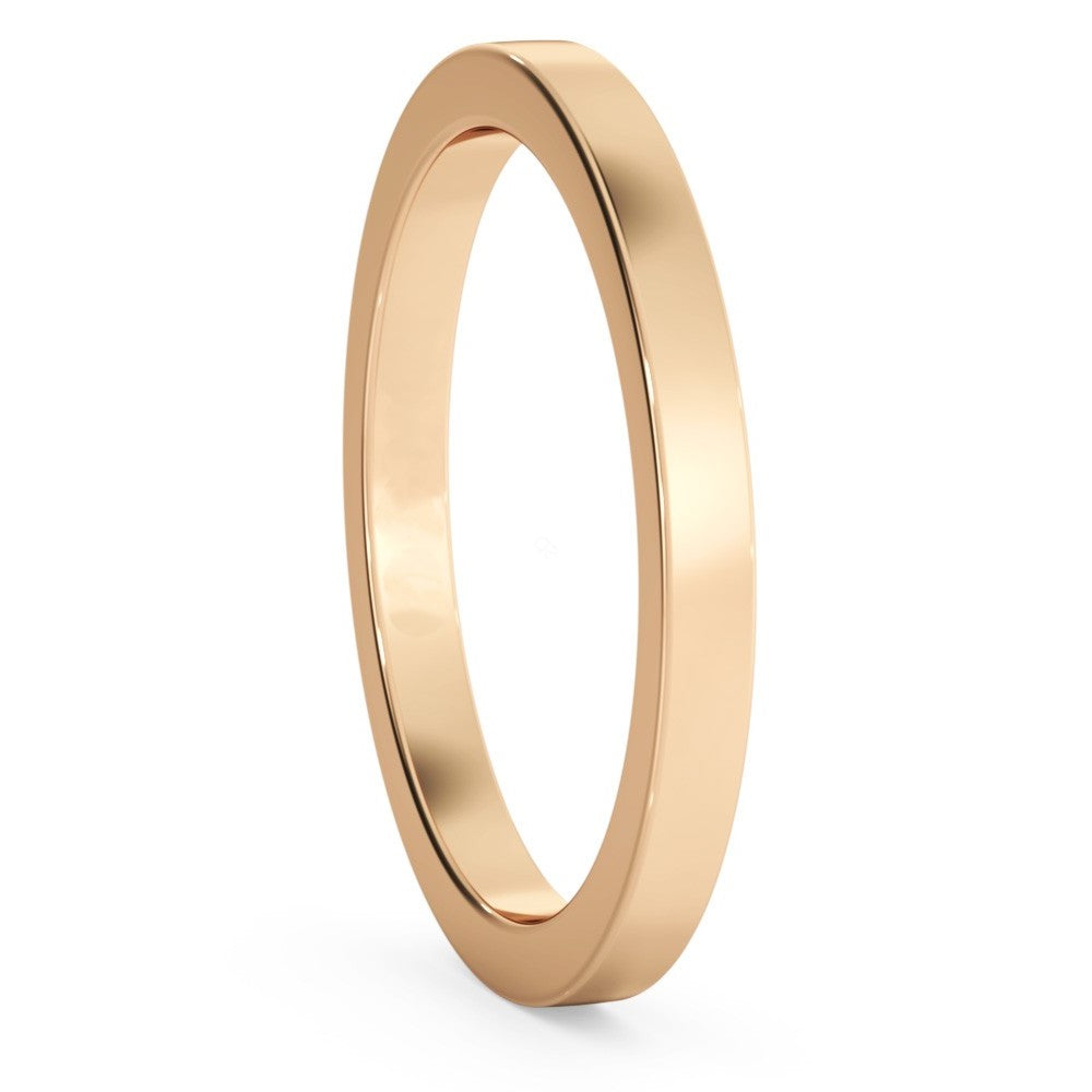 Flat Wedding Ring - 2mm width - Prime & Pure