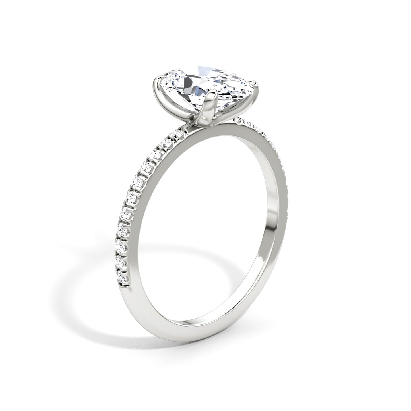 Oval Cut Diamond Pave Band Ring - Prime & Pure