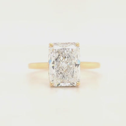 Nova – Radiant Solitaire with Hidden Halo Plain Band