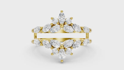 Elara – Double Band Marquise Diamond Wedding Ring