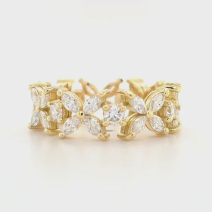 Myla- Butterfly Round and marquise eternity band