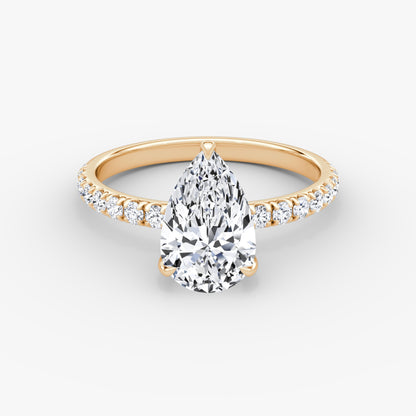 Pear Cut Diamond Pave Band Ring - Prime & Pure