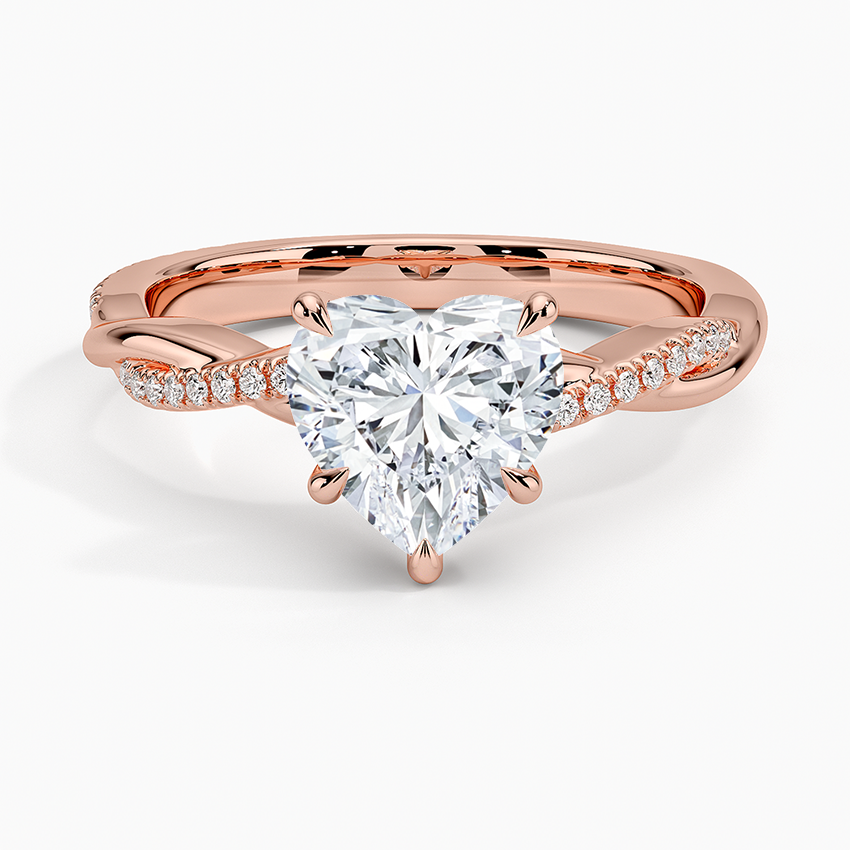 Heart Cut Diamond Twisted Pave Band Ring - Prime & Pure