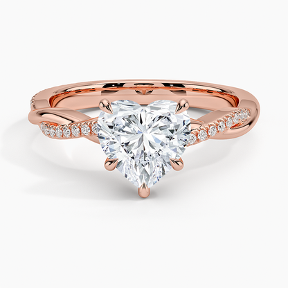 Heart Cut Diamond Twisted Pave Band Ring - Prime & Pure