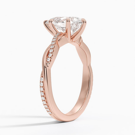 Pear Cut Diamond Twisted Pave Band Ring - Prime & Pure
