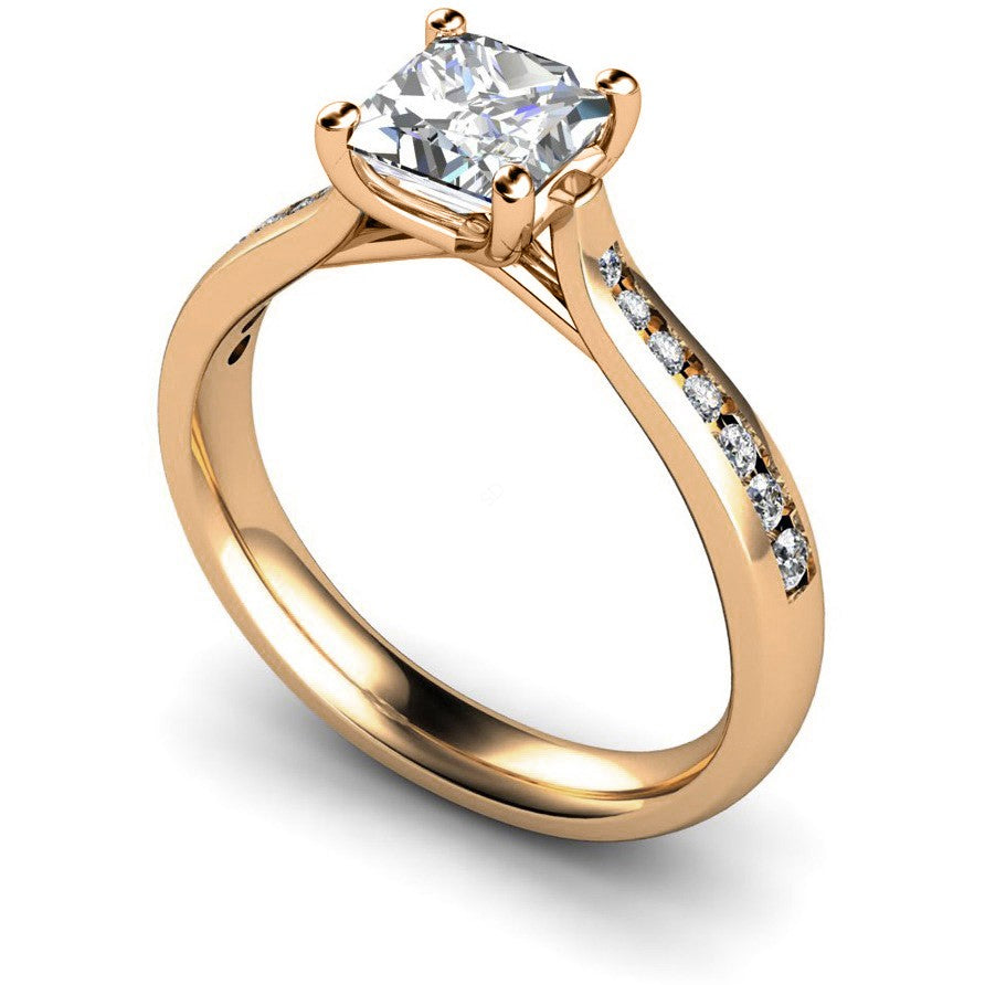 Princess Cut Diamond Pave Bands Ring St3 - Prime & Pure