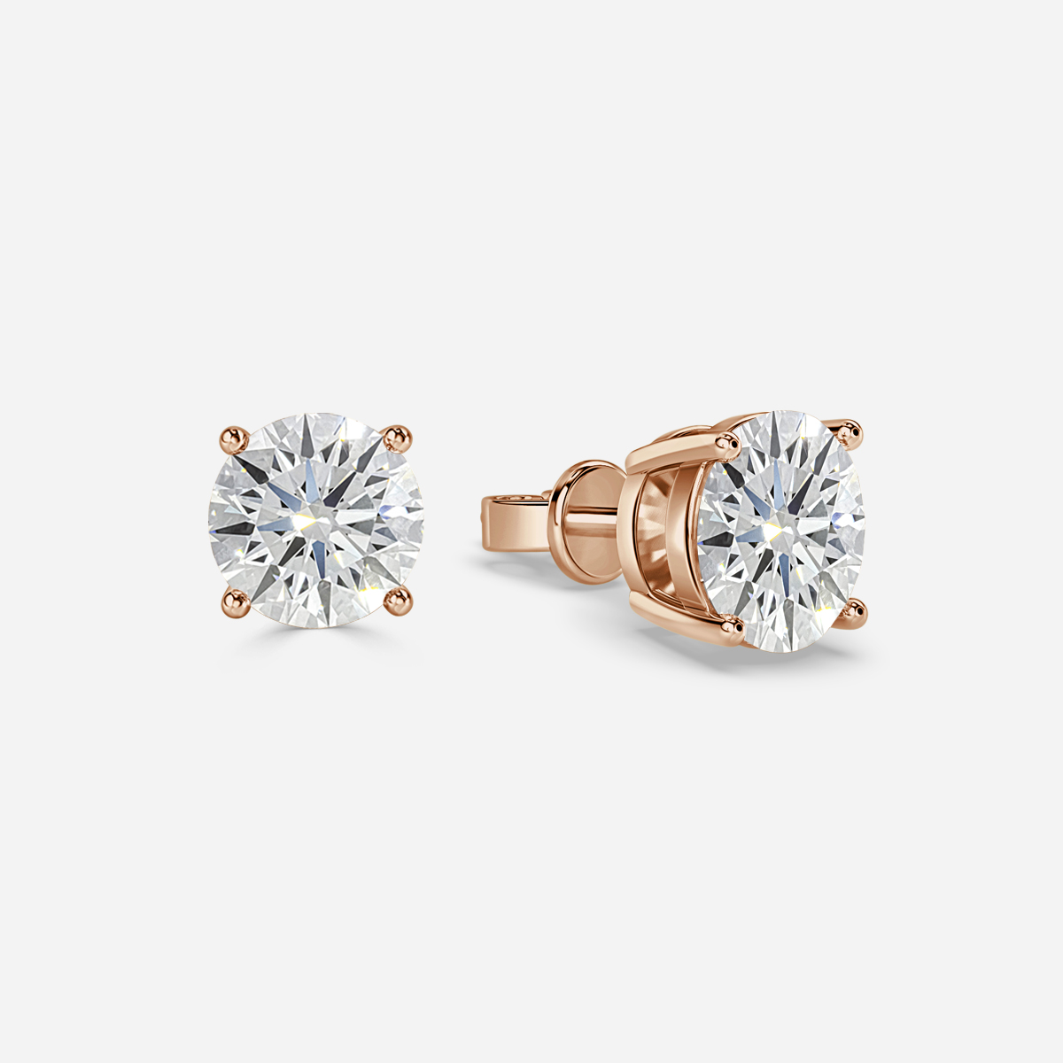 Round Diamond Stud Earrings - Prime & Pure