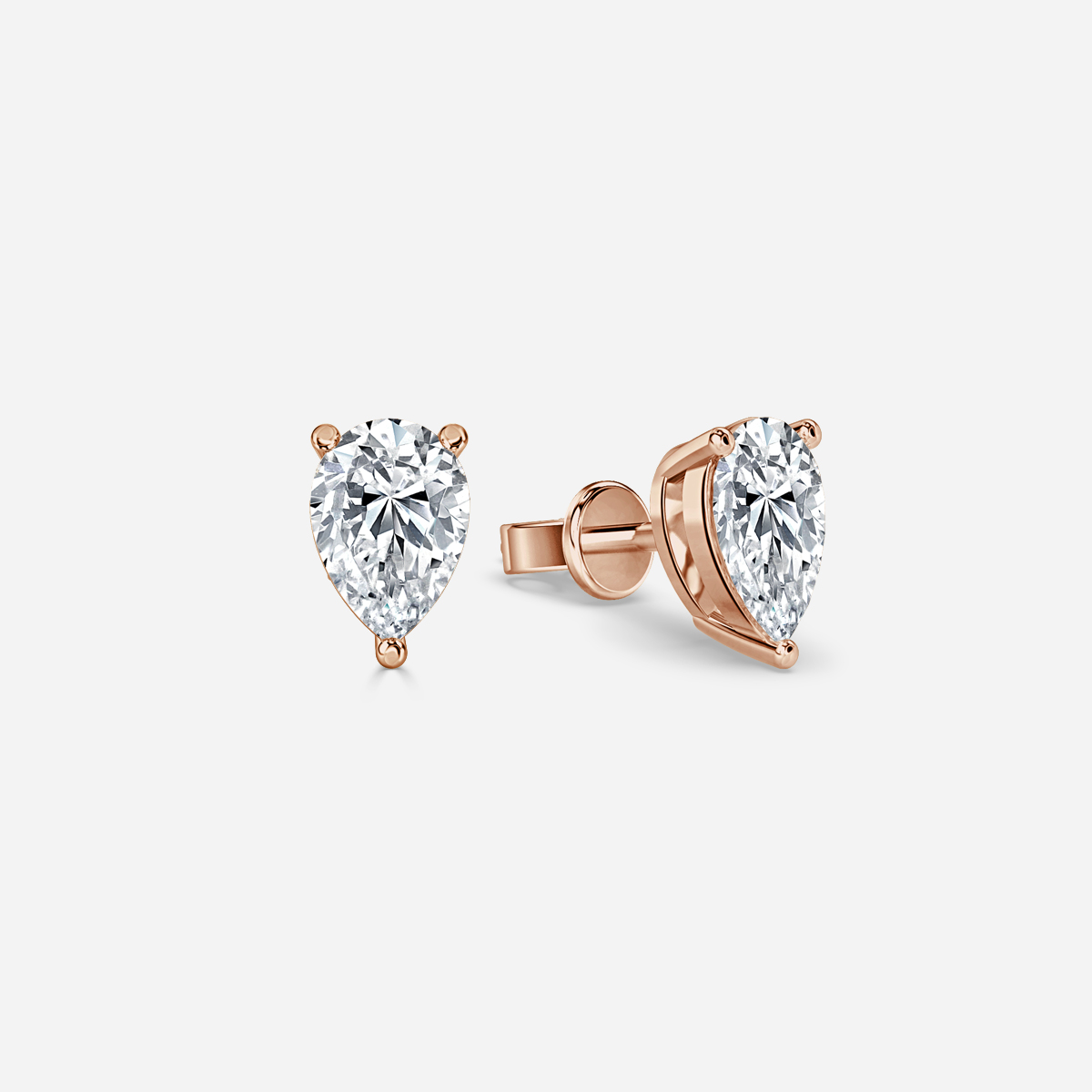 Pear Diamond Stud Earrings - Prime & Pure