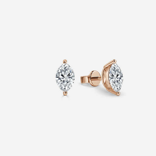 Marquise Diamond Stud Earrings - Prime & Pure