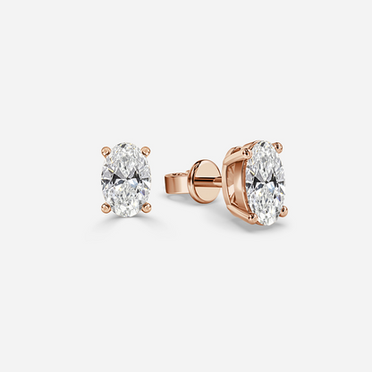 Oval Diamond Stud Earrings - Prime & Pure