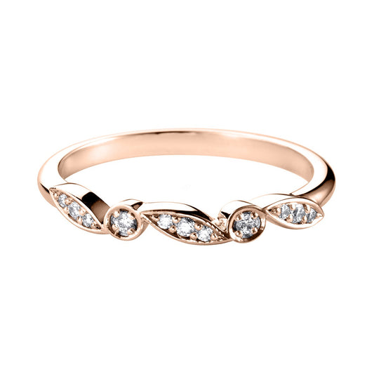 Half Bezel Set Mixed Shapes Round Cut Diamonds Ring - Prime & Pure