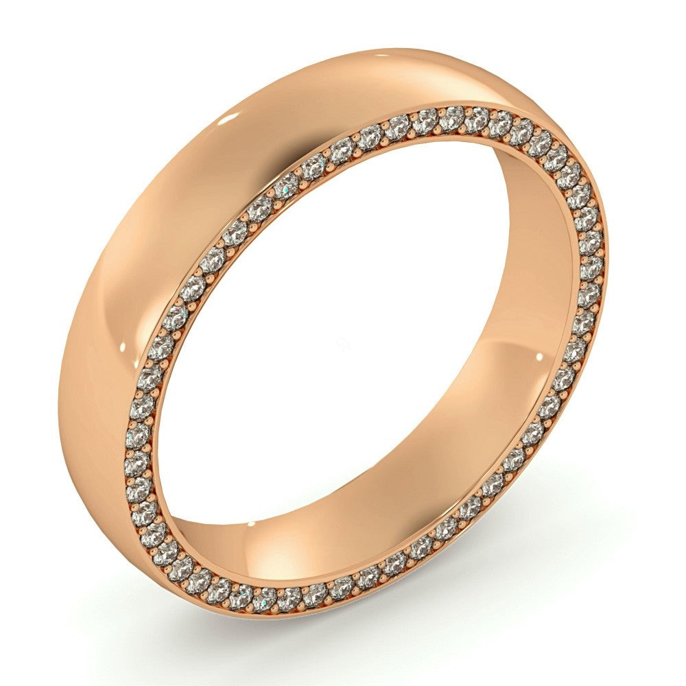 Edge Set Round cut Diamond set Wedding Ring - Prime & Pure