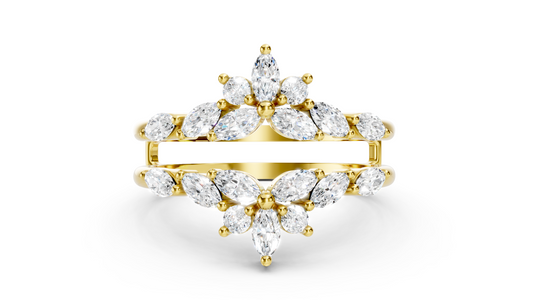 Elara – Double Band Marquise Diamond Wedding Ring