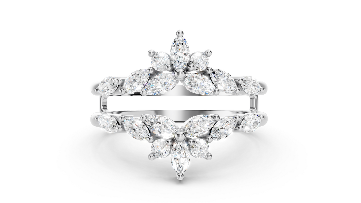 Elara – Double Band Marquise Diamond Wedding Ring